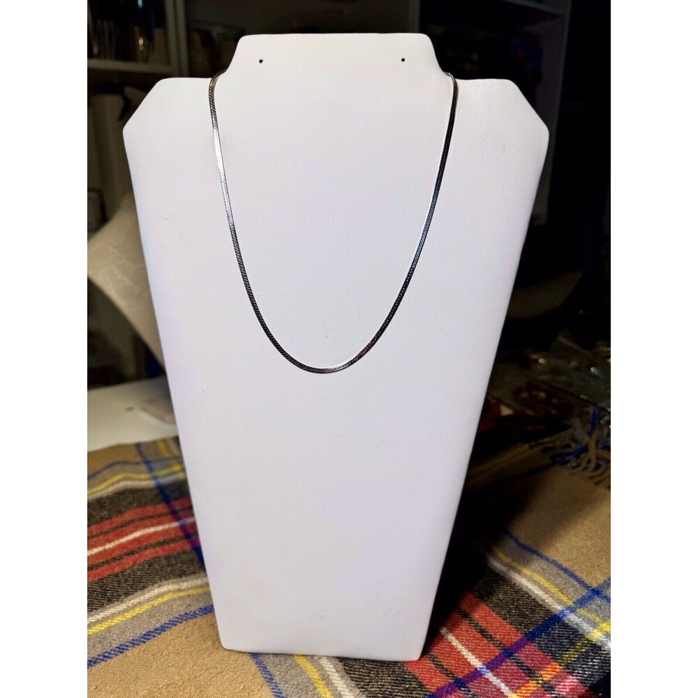 Sterling Silver Necklace 925 Made In Italy 18 Inch - Picture 2 of 8
